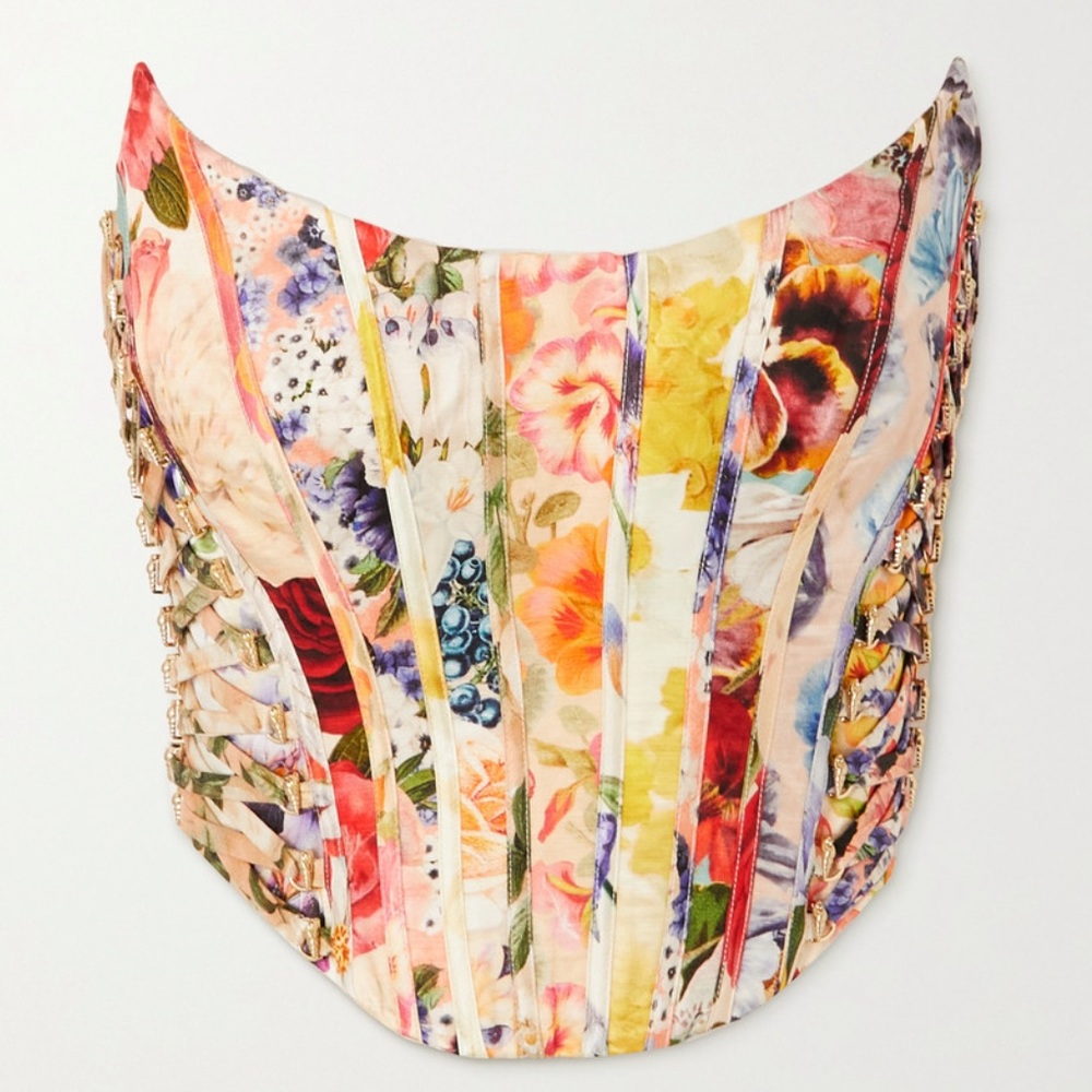 ZIMMERMANN
Wonderland floral-print linen and silk-blend organza
bustier top